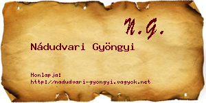 Nádudvari Gyöngyi névjegykártya